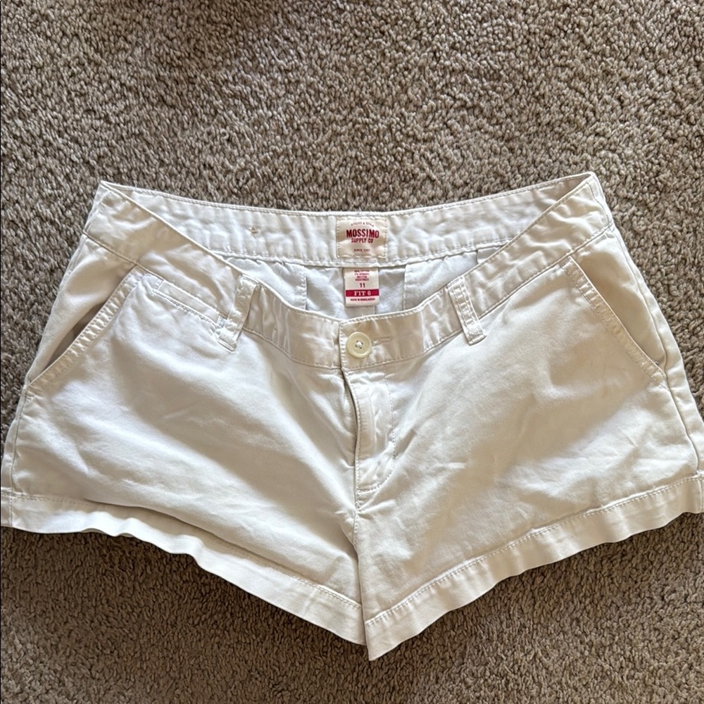 Mossimo Supply Co. White Bermudas Relaxed Fit Cotton Blend
